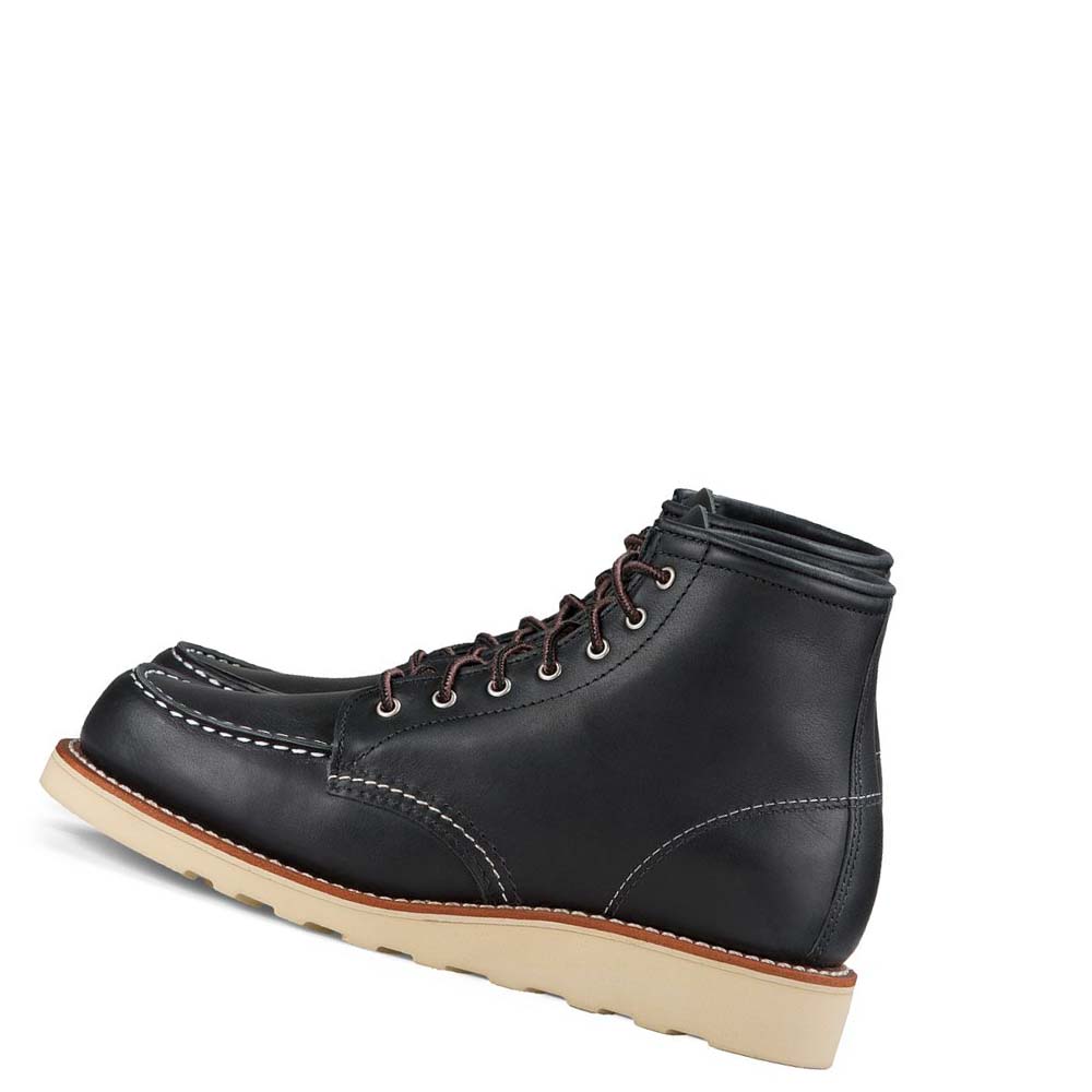 Red Wing 6-Inch Classic Moc Heritage Short in Boundary Leather Women's Boots Black | ZA 134OKI